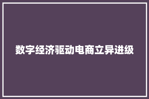 数字经济驱动电商立异进级 数字经济驱动电商立异进级 人工智能