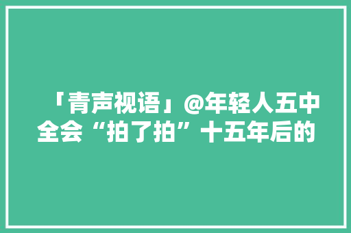 「青声视语」@年轻人五中全会“拍了拍”十五年后的你