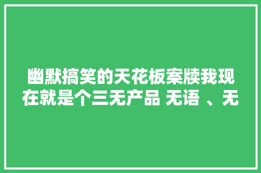 幽默搞笑的天花板案牍我现在就是个三无产品 无语 、无力、无助 幽默搞笑的天花板案牍我现在就是个三无产品 无语 、无力、无助 互联通信