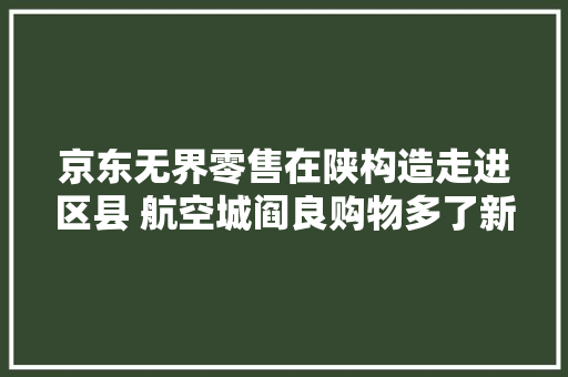 京东无界零售在陕构造走进区县 航空城阎良购物多了新体验