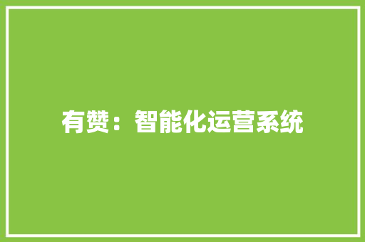 有赞：智能化运营系统