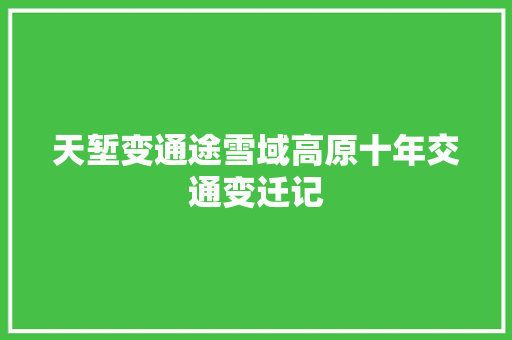 天堑变通途雪域高原十年交通变迁记