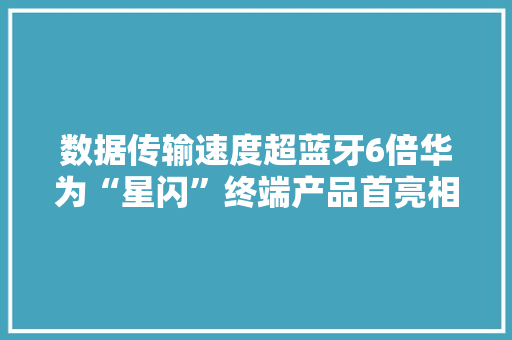 数据传输速度超蓝牙6倍华为“星闪”终端产品首亮相