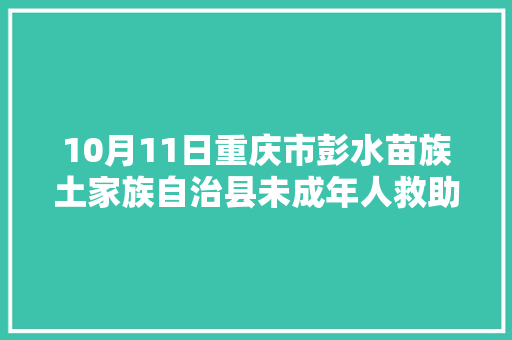 10月11日重庆市彭水苗族土家族自治县未成年人救助中央宣告传递