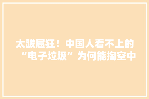 太跋扈狂！中国人看不上的“电子垃圾”为何能掏空中东土豪钱包？