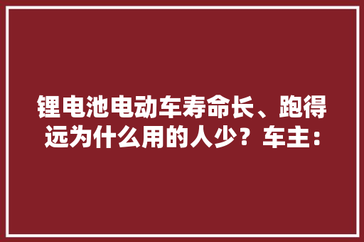 锂电池电动车寿命长、跑得远为什么用的人少？车主：安然是关键