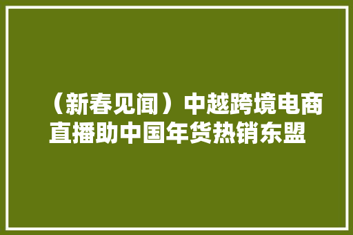 （新春见闻）中越跨境电商直播助中国年货热销东盟