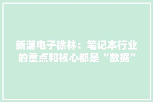 新潮电子徐林：笔记本行业的重点和核心都是“数据” 新潮电子徐林：笔记本行业的重点和核心都是“数据” 互联通信