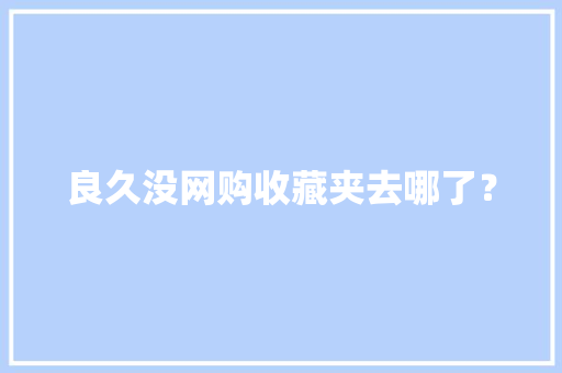 良久没网购收藏夹去哪了？ 良久没网购收藏夹去哪了？ 智能科技