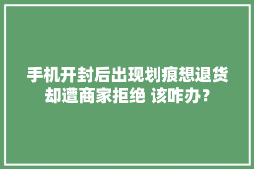 手机开封后出现划痕想退货却遭商家拒绝 该咋办？