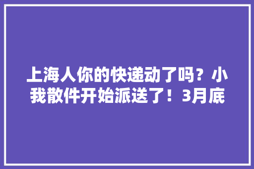 上海人你的快递动了吗？小我散件开始派送了！3月底的快件终于到了