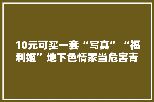 10元可买一套“写真”“福利姬”地下色情家当危害青少年