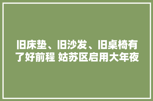 旧床垫、旧沙发、旧桌椅有了好前程 姑苏区启用大年夜件垃圾处置点