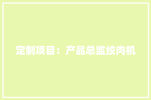定制项目：产品总监绞肉机