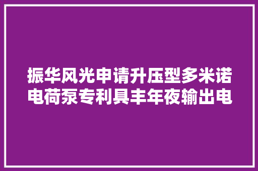 振华风光申请升压型多米诺电荷泵专利具丰年夜输出电流、高电压增益的优势