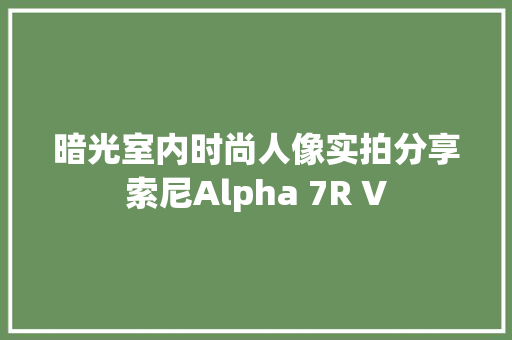 暗光室内时尚人像实拍分享索尼Alpha 7R V 暗光室内时尚人像实拍分享索尼Alpha 7R V 智能科技