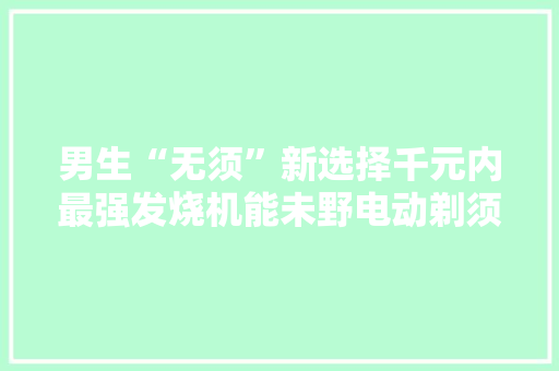 男生“无须”新选择千元内最强发烧机能未野电动剃须刀MAX 男生“无须”新选择千元内最强发烧机能未野电动剃须刀MAX 智能科技