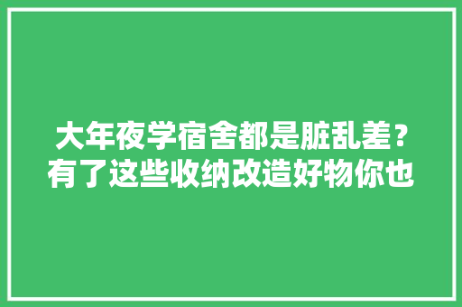 大年夜学宿舍都是脏乱差？有了这些收纳改造好物你也可所以网红宿舍