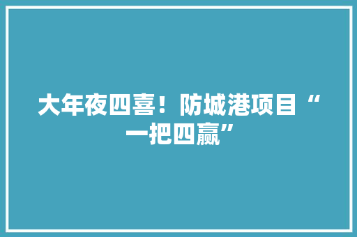 大年夜四喜！防城港项目“一把四赢” 大年夜四喜！防城港项目“一把四赢” 智能家居