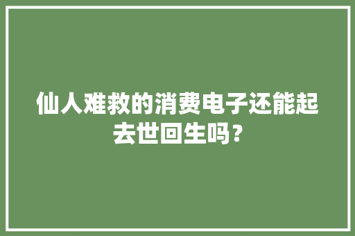 仙人难救的消费电子还能起去世回生吗？