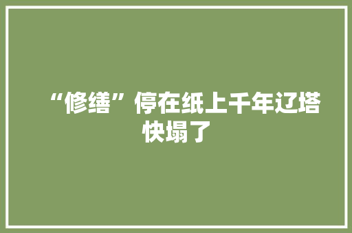 “修缮”停在纸上千年辽塔快塌了