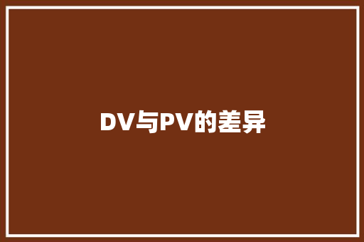 DV与PV的差异 DV与PV的差异 智能科技