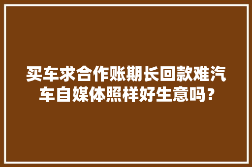 买车求合作账期长回款难汽车自媒体照样好生意吗？ 买车求合作账期长回款难汽车自媒体照样好生意吗？ 互联通信
