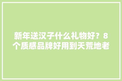 新年送汉子什么礼物好？8个质感品牌好用到天荒地老