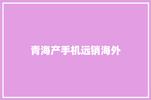 青海产手机远销海外