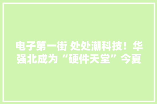 电子第一街 处处潮科技！华强北成为“硬件天堂”今夏盛行啥？