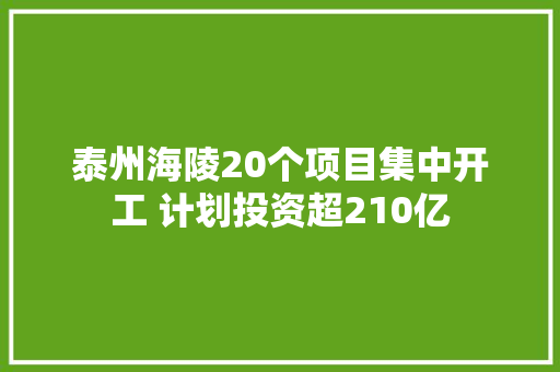 泰州海陵20个项目集中开工 计划投资超210亿 泰州海陵20个项目集中开工 计划投资超210亿 智能家居