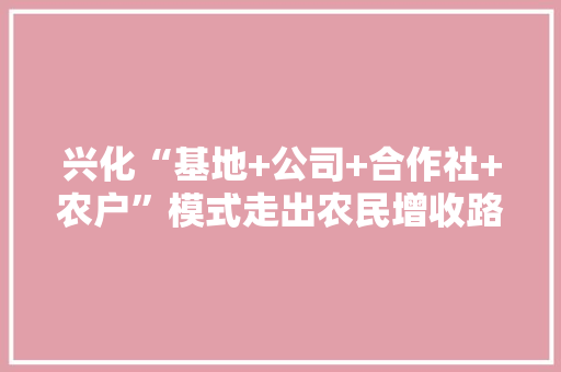 兴化“基地+公司+合作社+农户”模式走出农民增收路