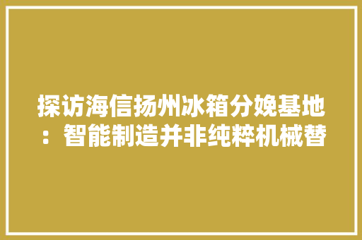 探访海信扬州冰箱分娩基地：智能制造并非纯粹机械替身 探访海信扬州冰箱分娩基地：智能制造并非纯粹机械替身 人工智能