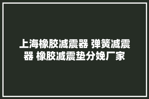 上海橡胶减震器 弹簧减震器 橡胶减震垫分娩厂家