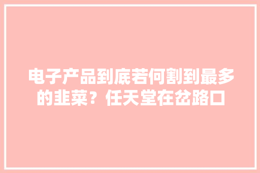 电子产品到底若何割到最多的韭菜？任天堂在岔路口 电子产品到底若何割到最多的韭菜？任天堂在岔路口 智能家居
