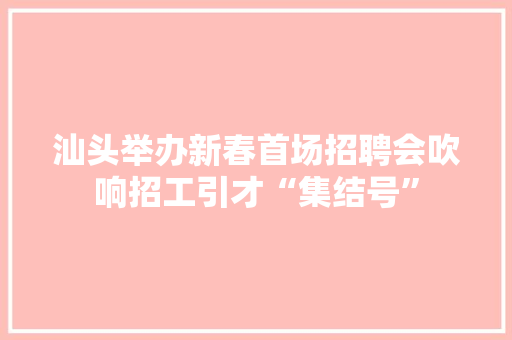 汕头举办新春首场招聘会吹响招工引才“集结号” 汕头举办新春首场招聘会吹响招工引才“集结号” 智能家居