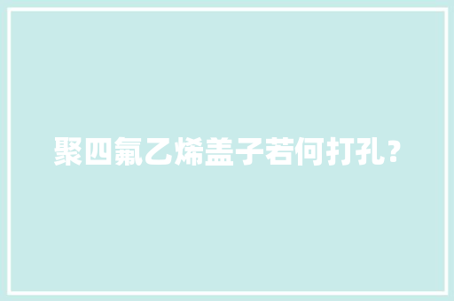 聚四氟乙烯盖子若何打孔？
