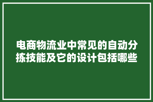 电商物流业中常见的自动分拣技能及它的设计包括哪些呢？