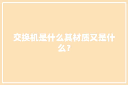 交换机是什么其材质又是什么？