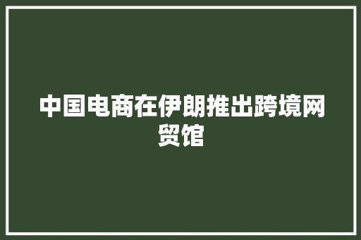 中国电商在伊朗推出跨境网贸馆 中国电商在伊朗推出跨境网贸馆 人工智能