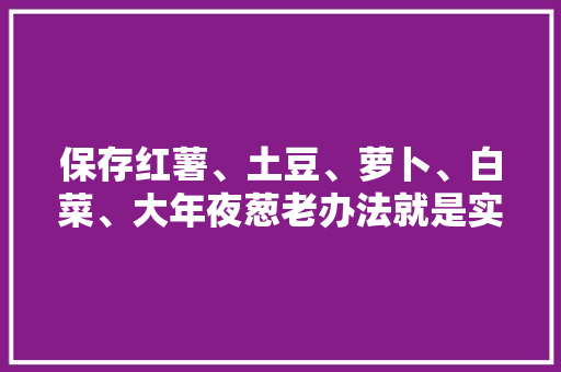保存红薯、土豆、萝卜、白菜、大年夜葱老办法就是实用不服也弗成 保存红薯、土豆、萝卜、白菜、大年夜葱老办法就是实用不服也弗成 人工智能
