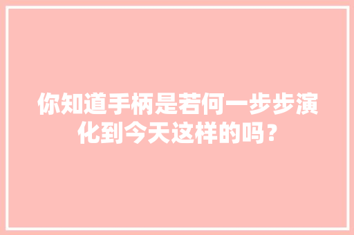 你知道手柄是若何一步步演化到今天这样的吗？ 你知道手柄是若何一步步演化到今天这样的吗？ 人工智能