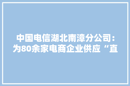 中国电信湖北南漳分公司：为80余家电商企业供应“直播宽带”做事
