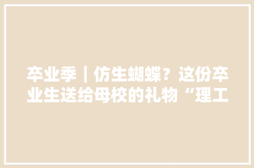 卒业季｜仿生蝴蝶？这份卒业生送给母校的礼物“理工味”实足