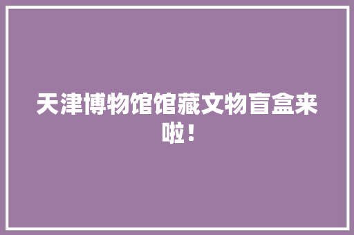 天津博物馆馆藏文物盲盒来啦！