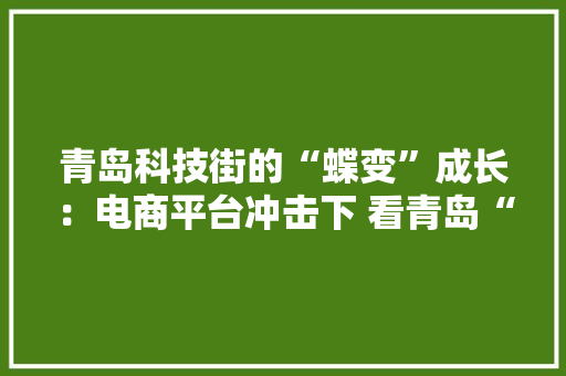 青岛科技街的“蝶变”成长：电商平台冲击下 看青岛“中关村”若何凸起重围？ 青岛科技街的“蝶变”成长：电商平台冲击下 看青岛“中关村”若何凸起重围？ 互联通信