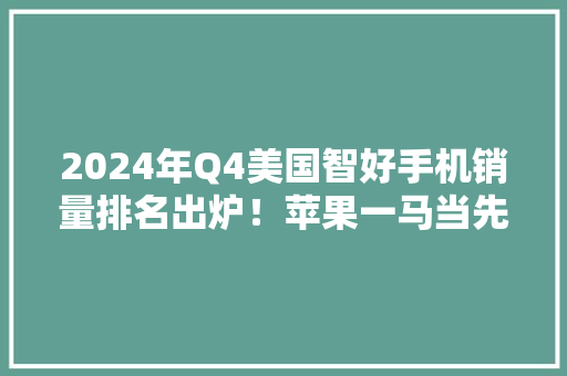 2024年Q4美国智好手机销量排名出炉！苹果一马当先