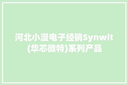 河北小漫电子经销Synwit(华芯微特)系列产品 河北小漫电子经销Synwit(华芯微特)系列产品 人工智能