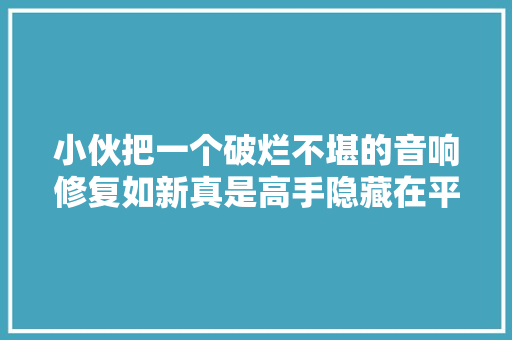 小伙把一个破烂不堪的音响修复如新真是高手隐藏在平易近间 小伙把一个破烂不堪的音响修复如新真是高手隐藏在平易近间 智能科技