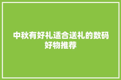 中秋有好礼适合送礼的数码好物推荐 中秋有好礼适合送礼的数码好物推荐 人工智能